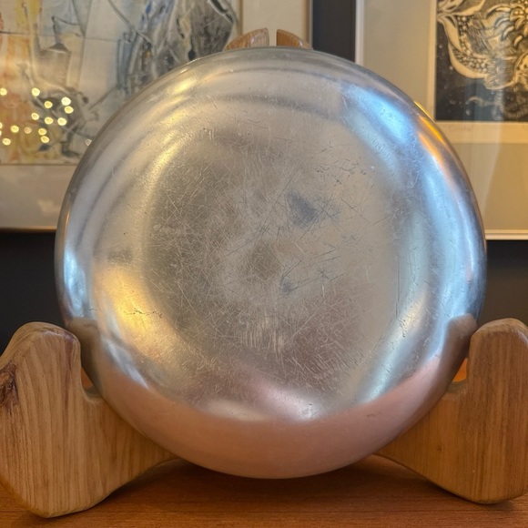 Mid Century 10” Round Mosaic Tray/ Plate Gray brown White and Leaf Tiles - Picture 7 of 11